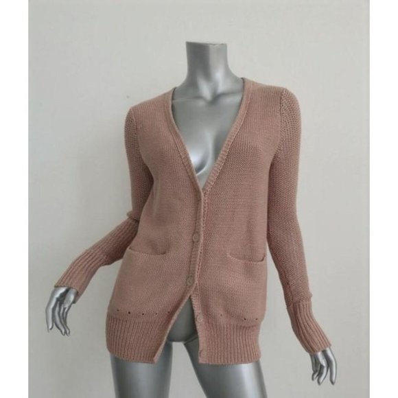 Alexander Wang Chunky Knit Cardigan Dusty Pink Size Small - Picture 1 of 8
